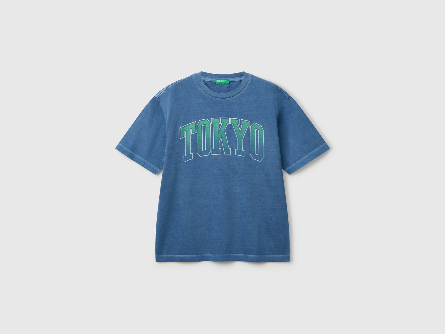 T-shirt con stampa davanti e dietro da bambino blu | Benetton Outlet