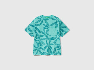 T-shirt con stampa tropicale