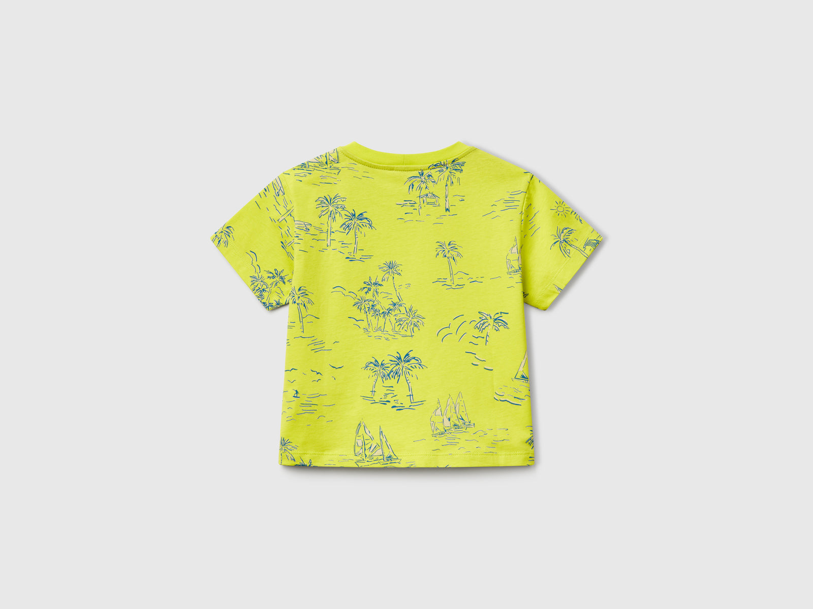T-shirt over fit con stampa mare da bimbo lime 2 | Benetton Outlet