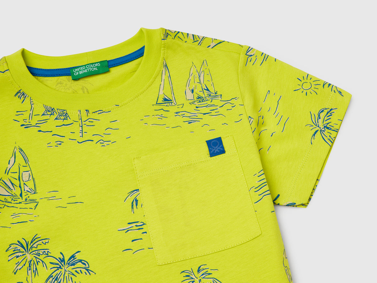 T-shirt over fit con stampa mare