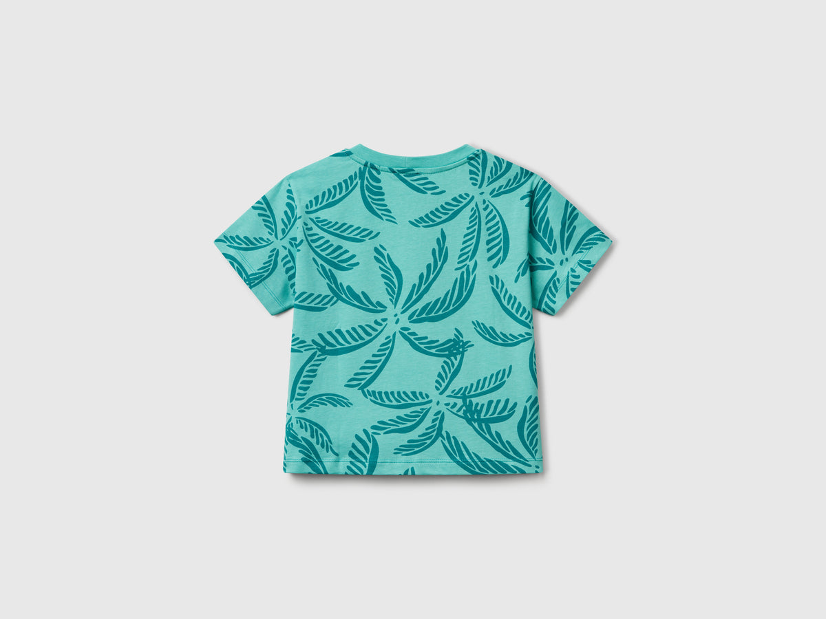 T-shirt con stampa tropicale