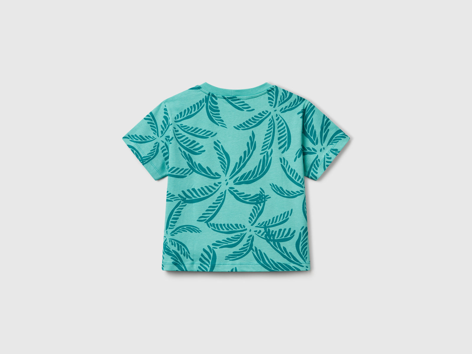 T-shirt con stampa tropicale da bimbo verde 2 | Benetton Outlet