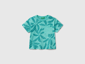 T-shirt con stampa tropicale