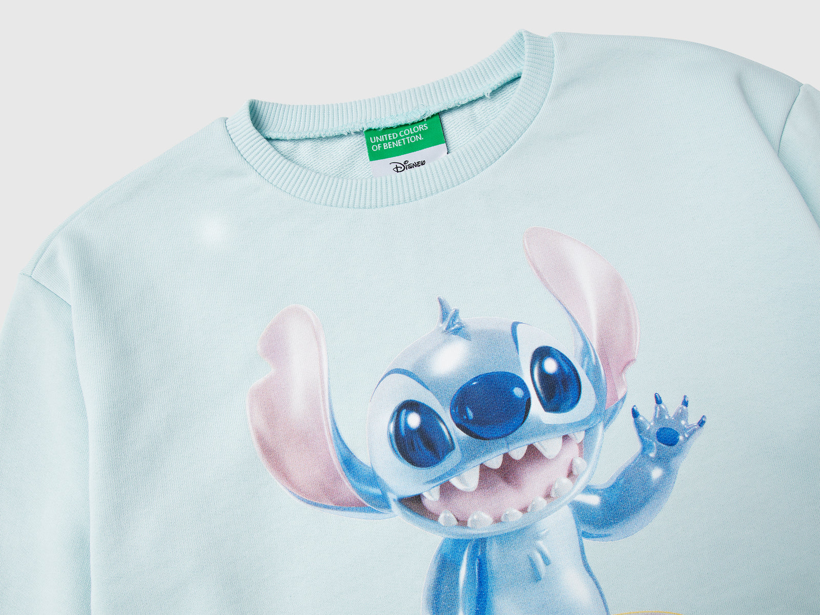 Felpa ©Disney Lilo & Stitch da bambina verde acqua 3 | Benetton Outlet