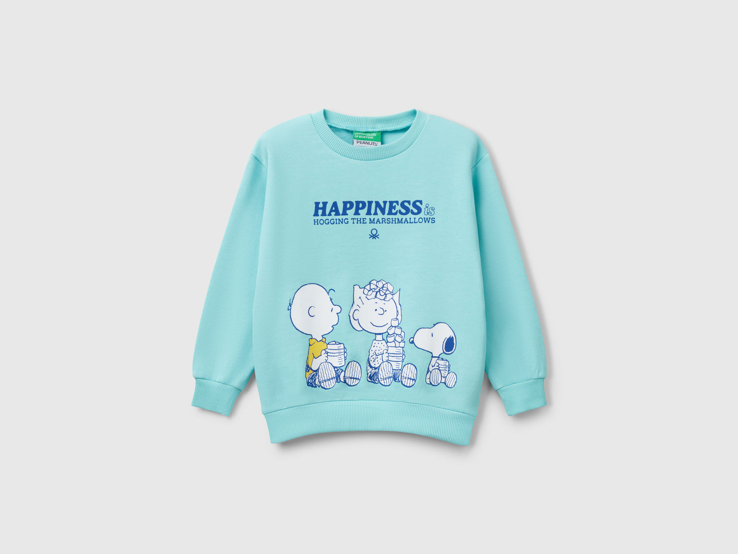 Felpa Snoopy ©Peanuts in cotone da bimbo turchese | Benetton Outlet
