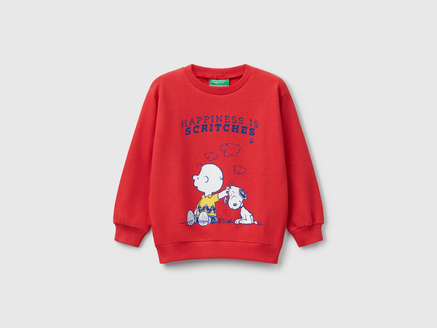 Felpa Snoopy ©Peanuts in cotone da bimbo rosso | Benetton Outlet