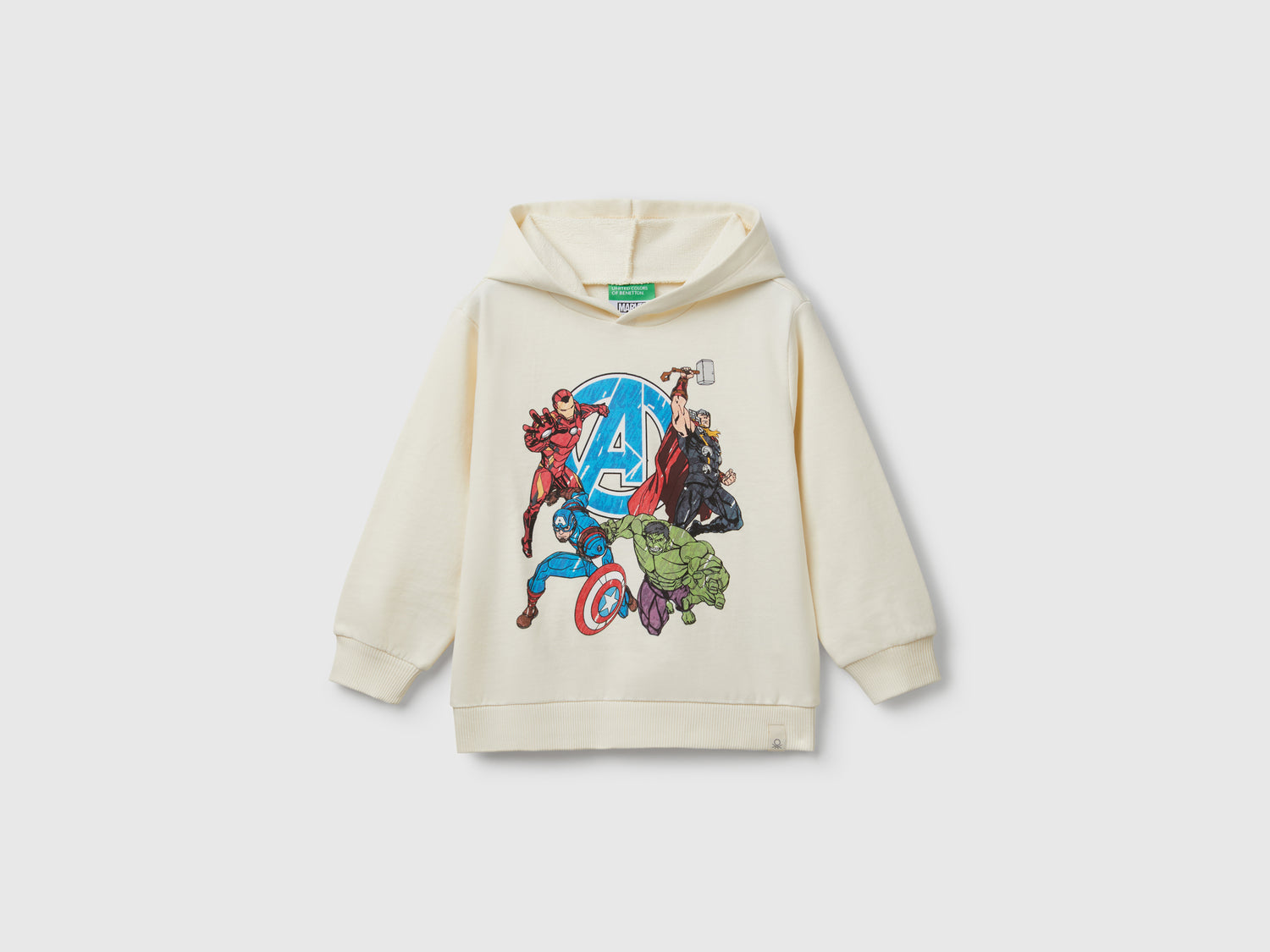 Felpa ©Marvel Avengers da bimbo bianco panna | Benetton Outlet