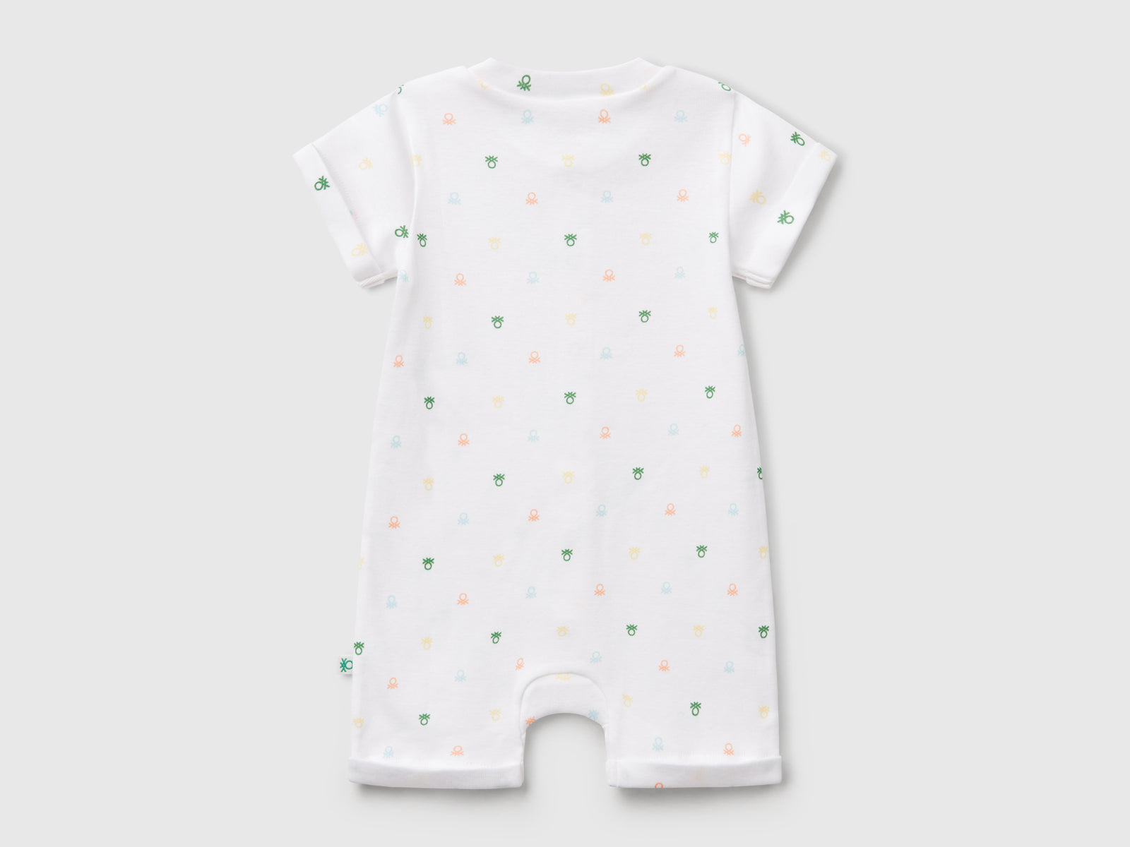 Tutina con stampa loghi da neonato bianco 2 | Benetton Outlet