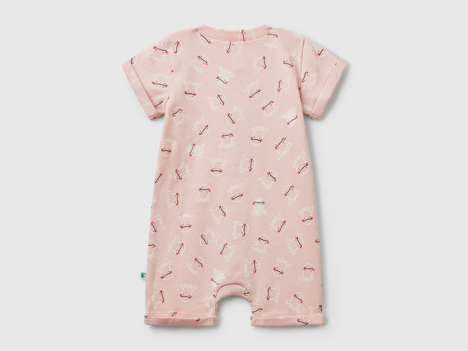 Tutina con stampa animaletti da neonato rosa 2 | Benetton Outlet
