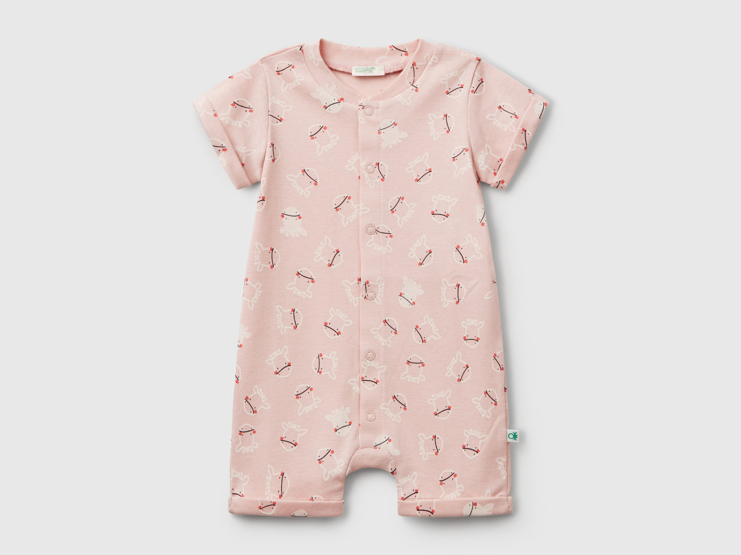Tutina con stampa animaletti da neonato rosa | Benetton Outlet