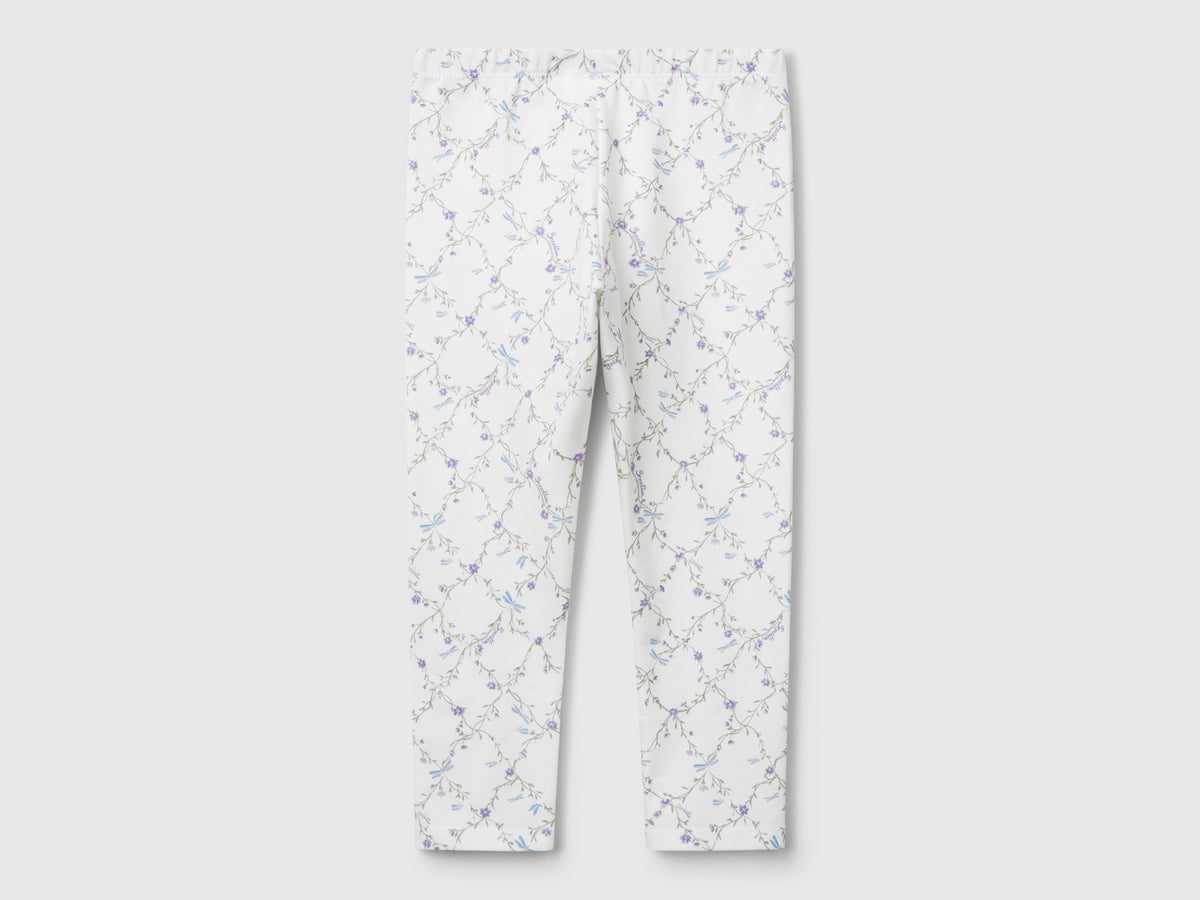 Leggings panna con stampa