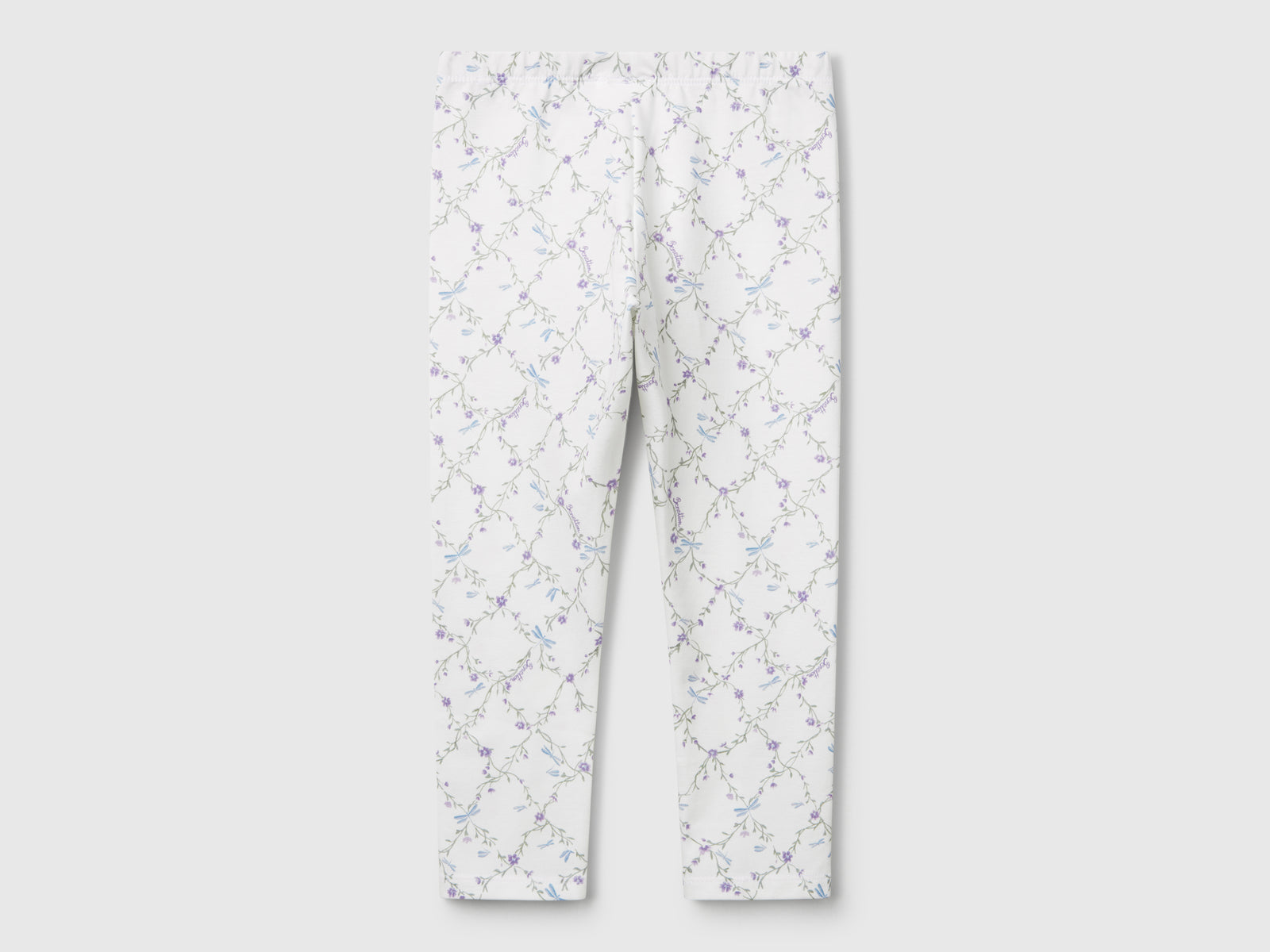 Leggings panna con stampa da bimba bianco 2 | Benetton Outlet