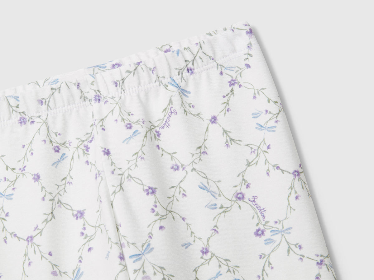 Leggings panna con stampa