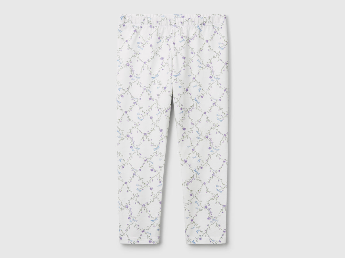 Leggings panna con stampa