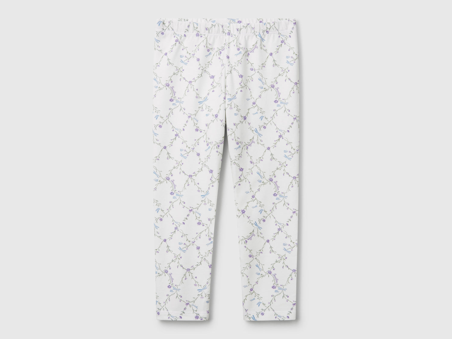 Leggings panna con stampa da bimba bianco | Benetton Outlet