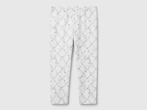 Leggings panna con stampa