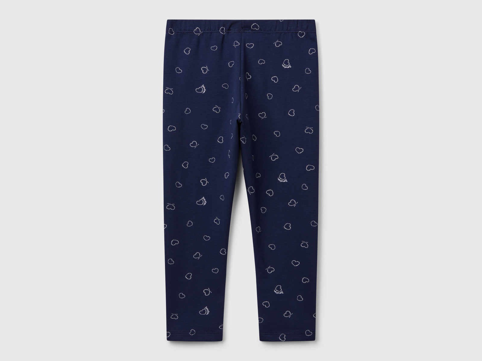 Leggings con stampa cuori da bimba blu scuro 2 | Benetton Outlet