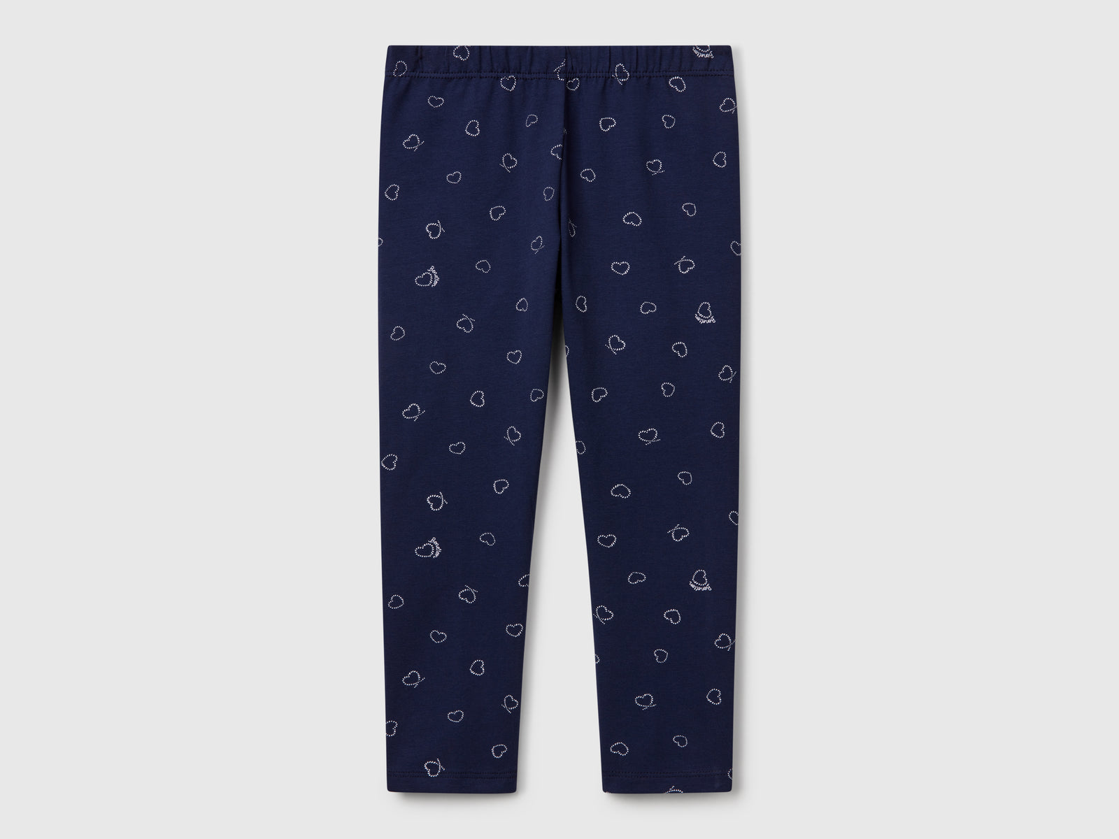 Leggings con stampa cuori da bimba blu scuro | Benetton Outlet