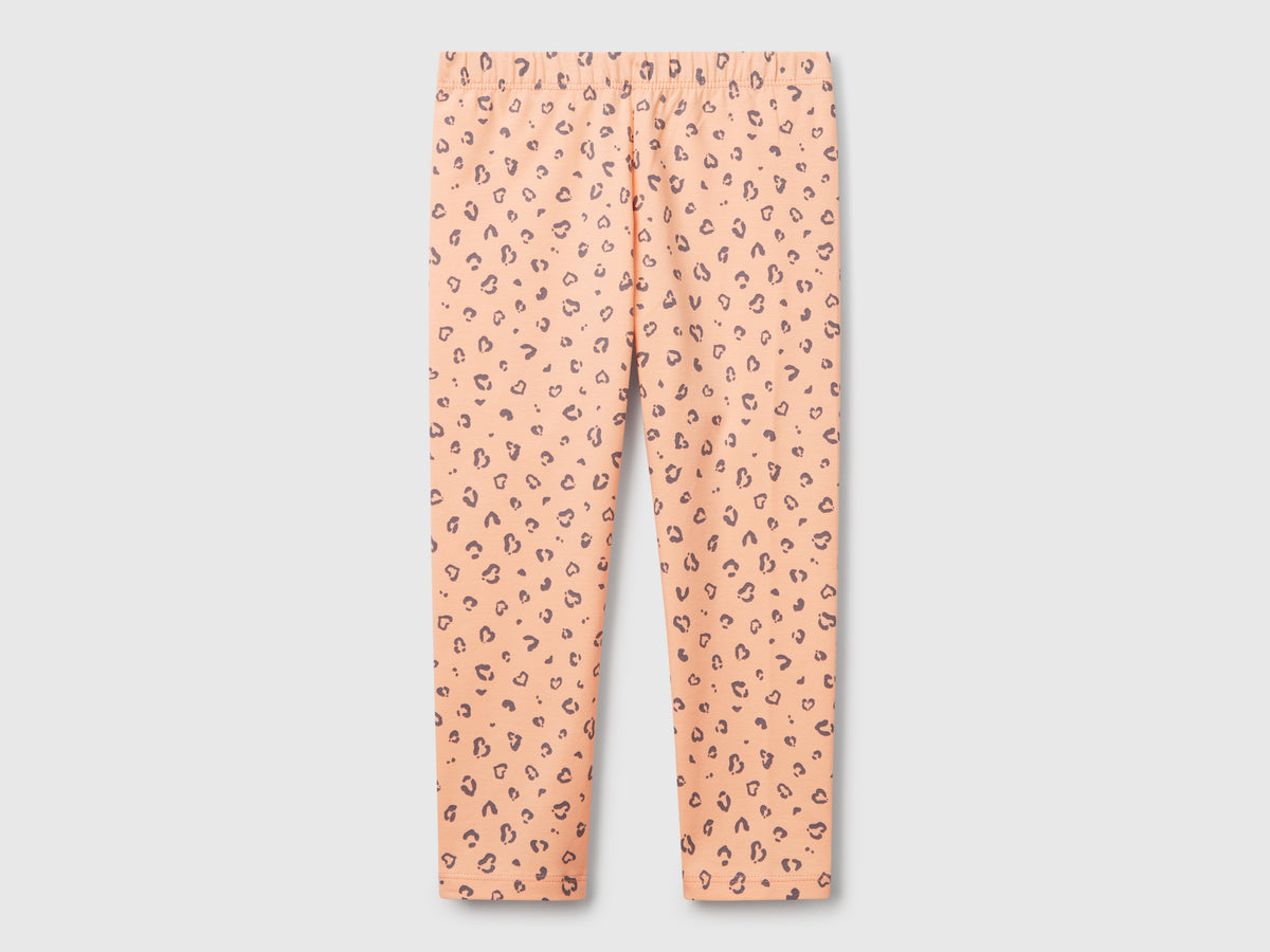 Leggings pesca con stampa animalier