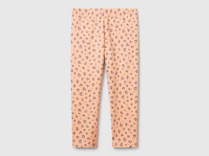 Leggings pesca con stampa animalier