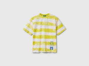 T-shirt a righe con stampa davanti e dietro