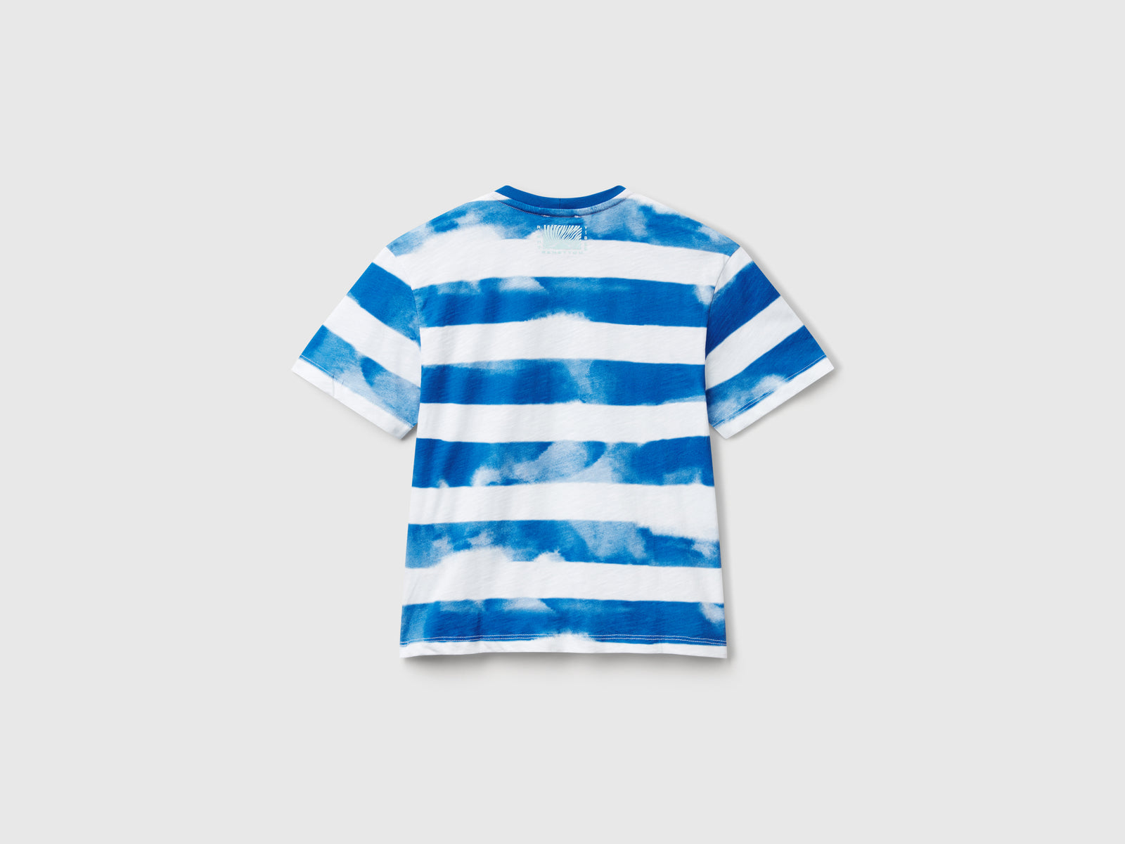 T-shirt a righe con stampa davanti e dietro da bambino blu 2 | Benetton Outlet