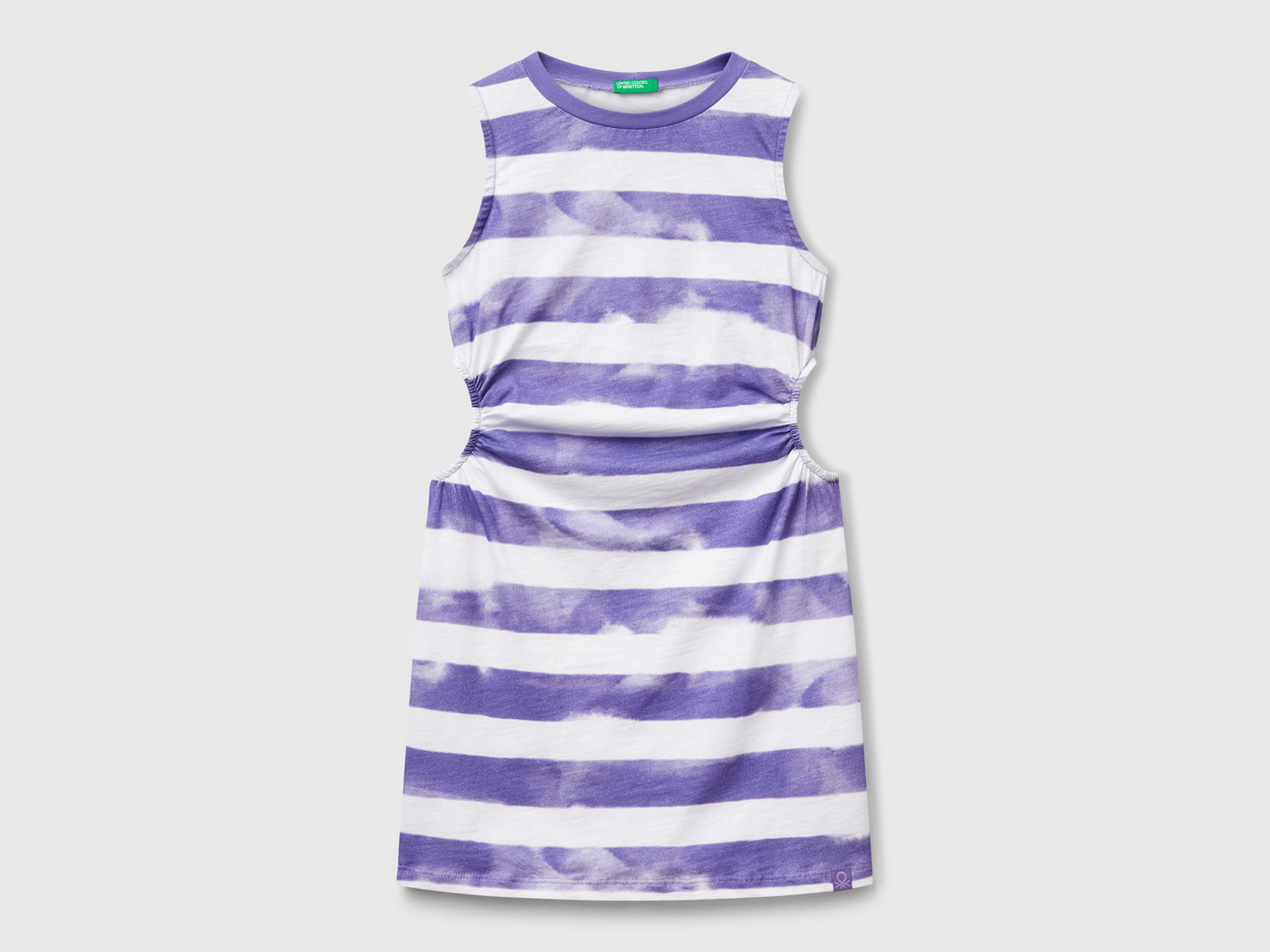 Vestito a righe con oblò da bambina viola | Benetton Outlet