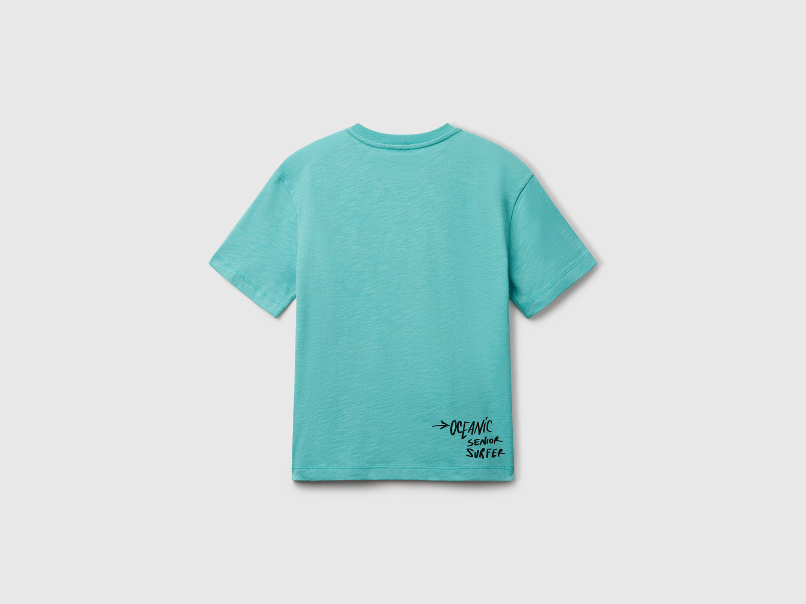 Maglietta con stampa fotografica da bambino verde acqua 2 | Benetton Outlet
