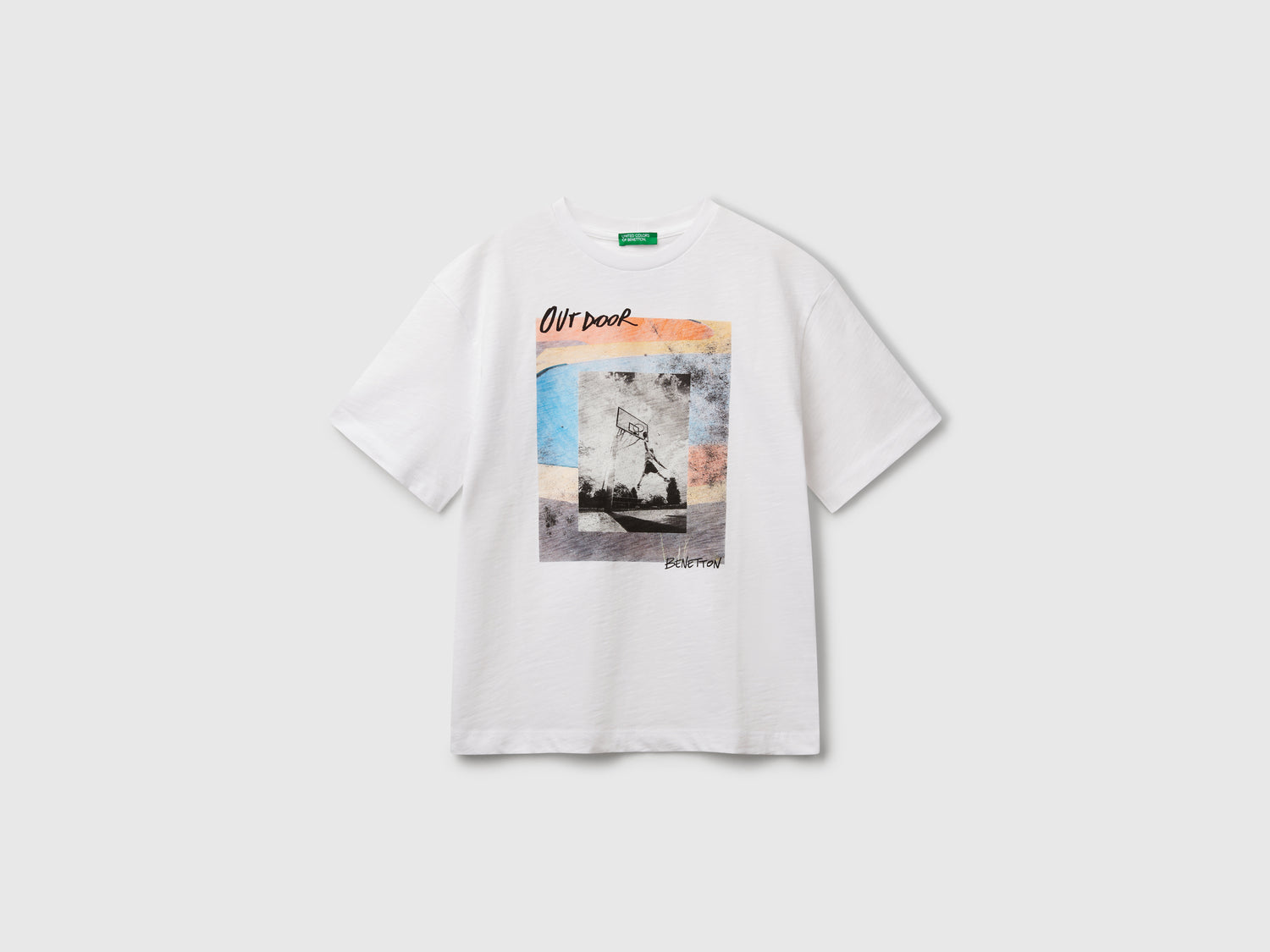 Maglietta con stampa fotografica da bambino bianco | Benetton Outlet