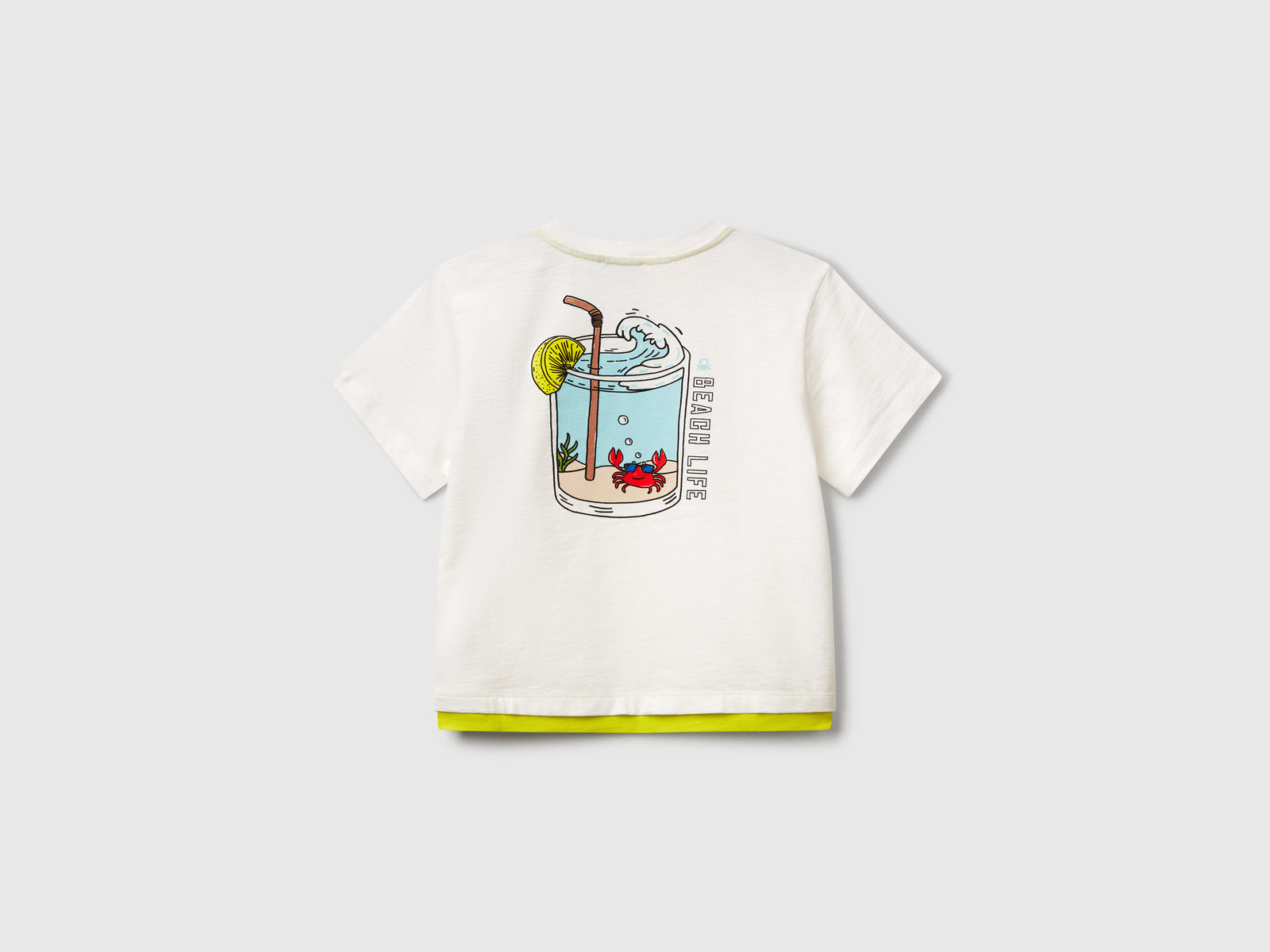 T-shirt over fit in cotone leggero da bimbo bianco 2 | Benetton Outlet