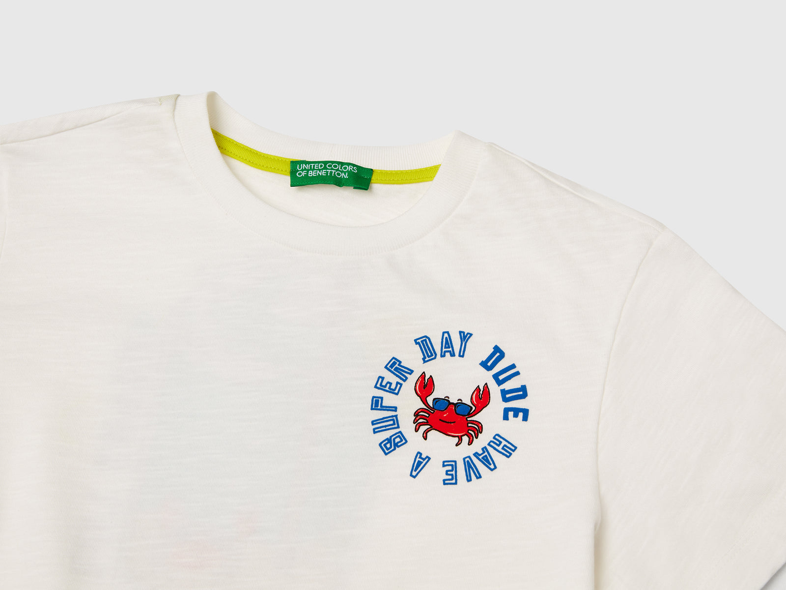 T-shirt over fit in cotone leggero da bimbo bianco 3 | Benetton Outlet