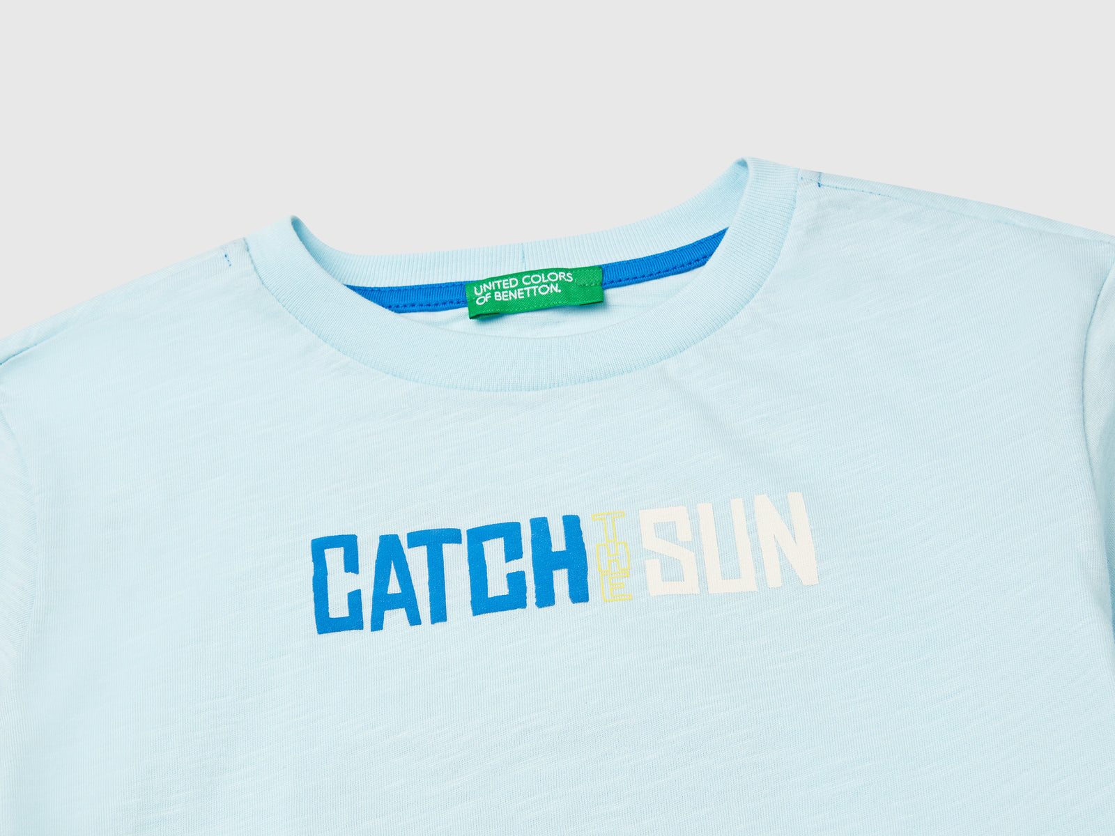 T-shirt over fit in cotone leggero da bimbo azzurro 3 | Benetton Outlet