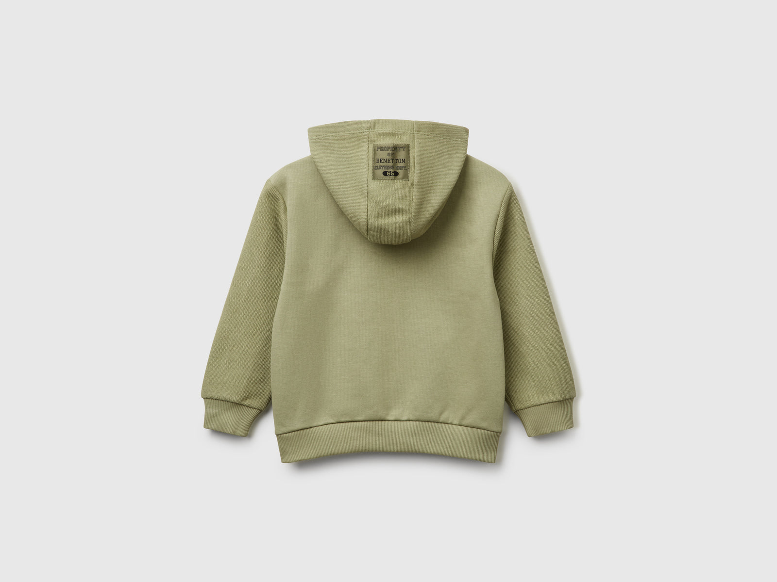 Felpa con cappuccio e taschino da bimbo verde oliva 2 | Benetton Outlet