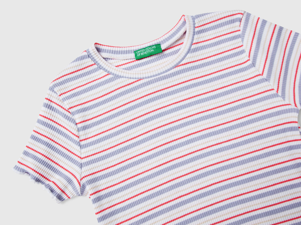 Maglietta a righe in cotone stretch