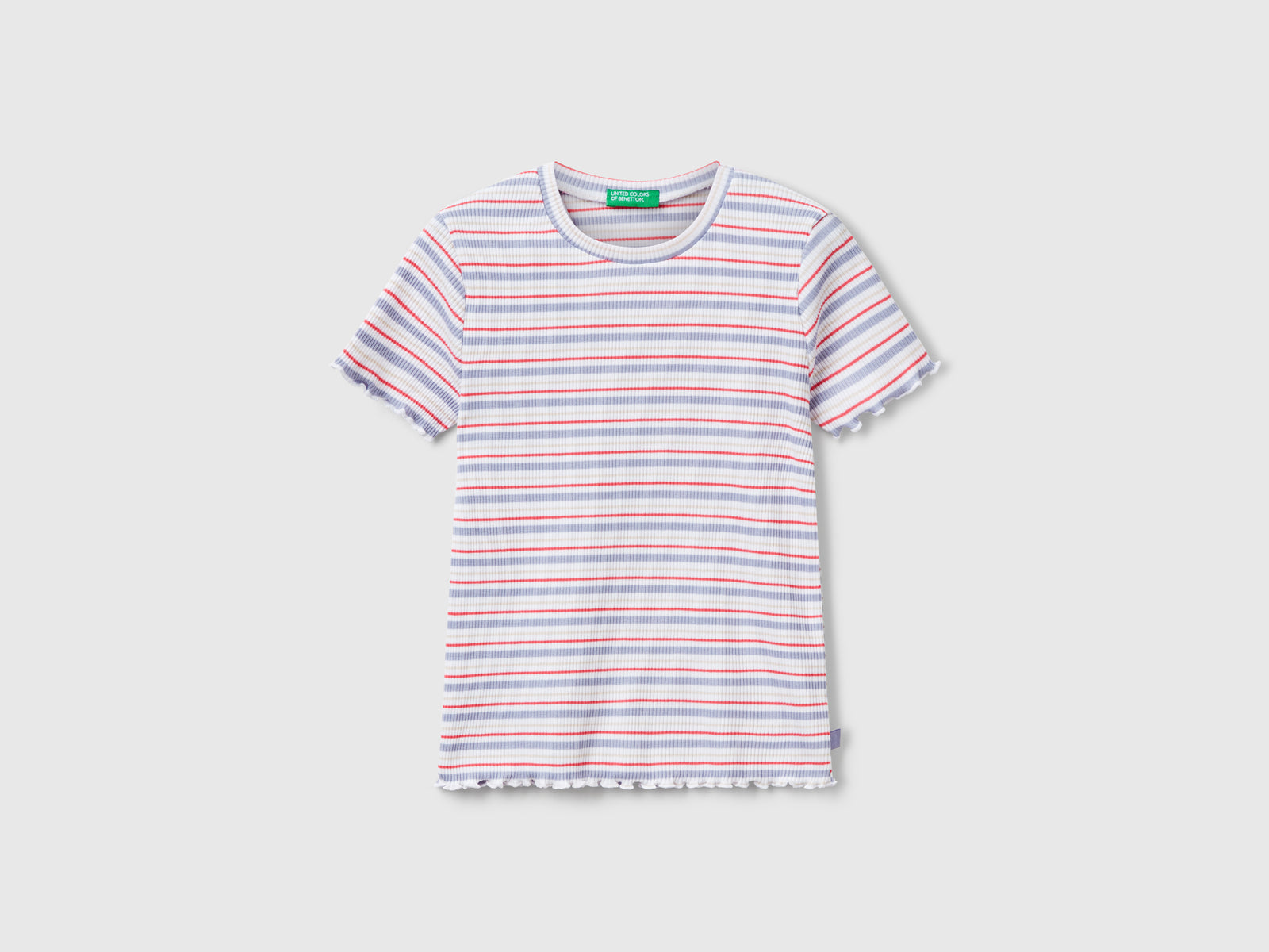 Maglietta a righe in cotone stretch da bambina multi-color | Benetton Outlet