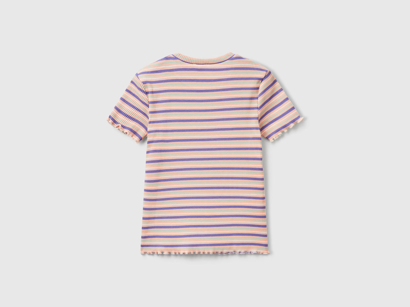 Maglietta a righe in cotone stretch da bambina multi-color 2 | Benetton Outlet