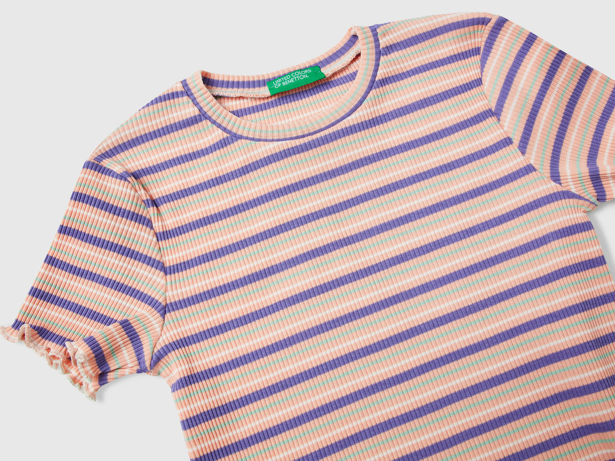 Maglietta a righe in cotone stretch
