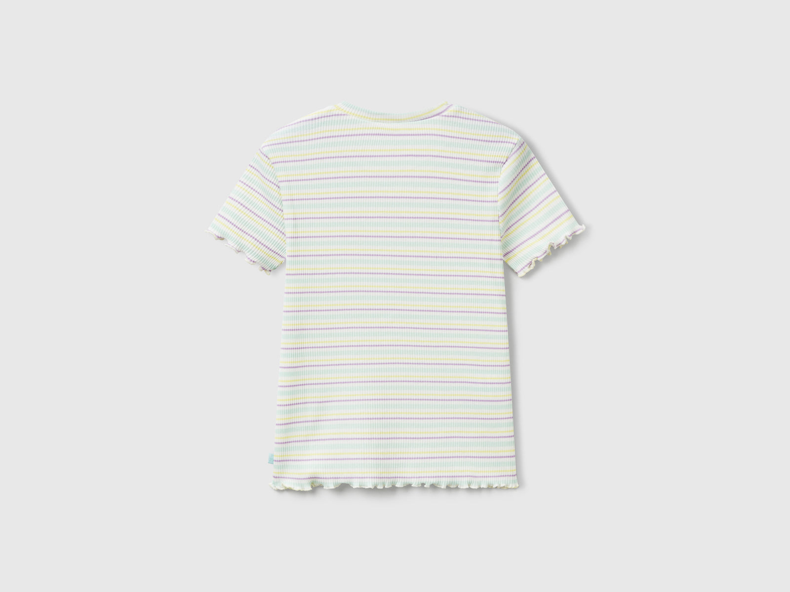 Maglietta a righe in cotone stretch da bambina multi-color 2 | Benetton Outlet