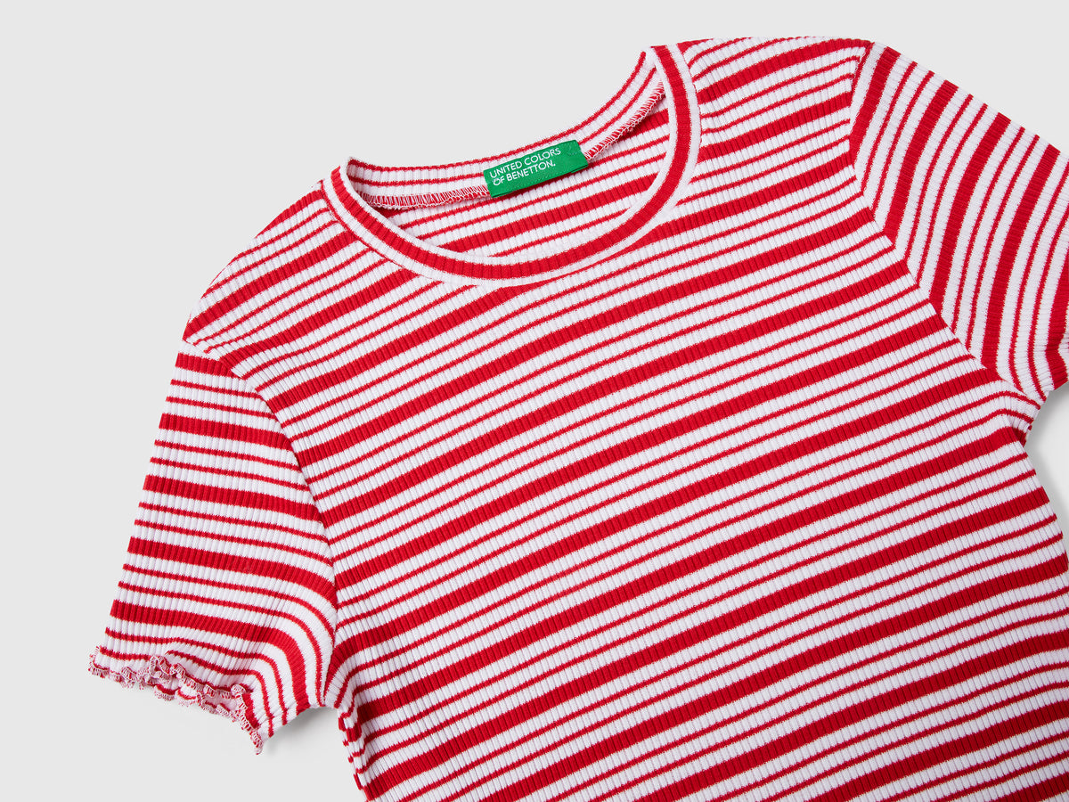 Maglietta a righe in cotone stretch