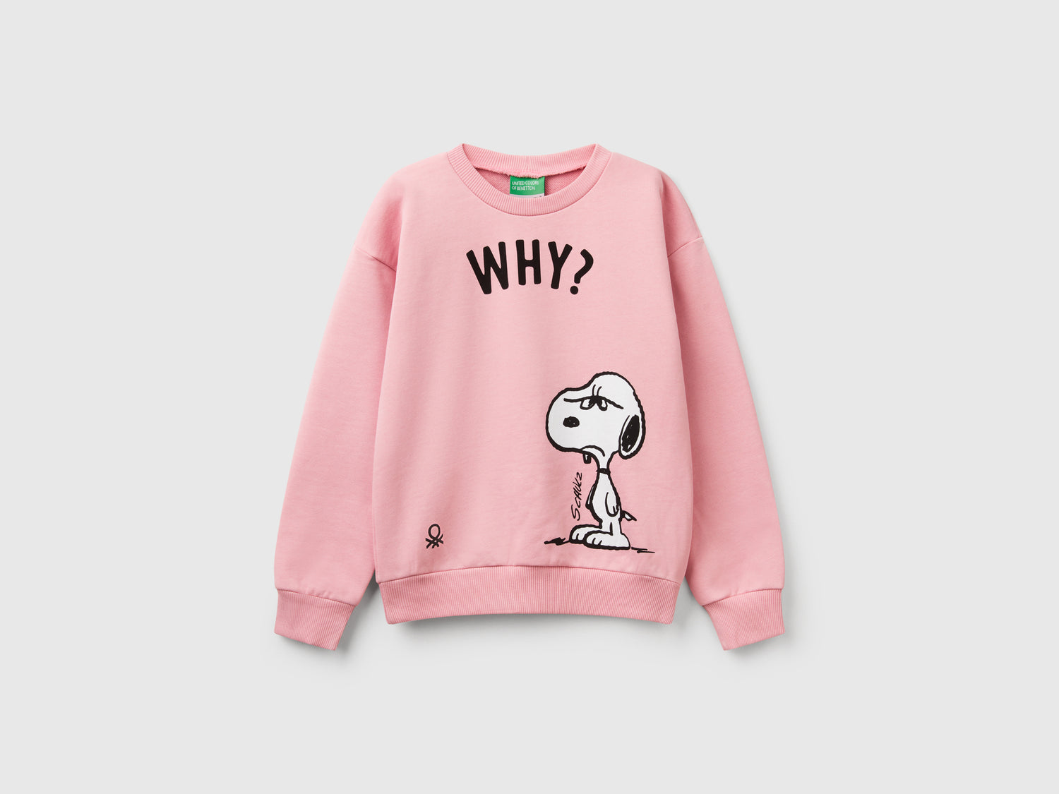 Felpa Snoopy ©Peanuts in cotone da bambina rosa | Benetton Outlet