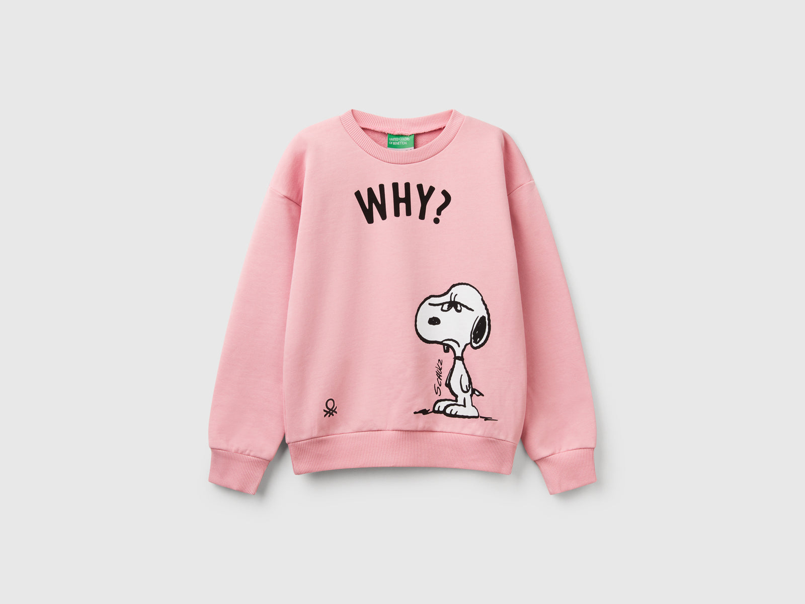 Felpa Snoopy ©Peanuts in cotone da bambina rosa | Benetton Outlet