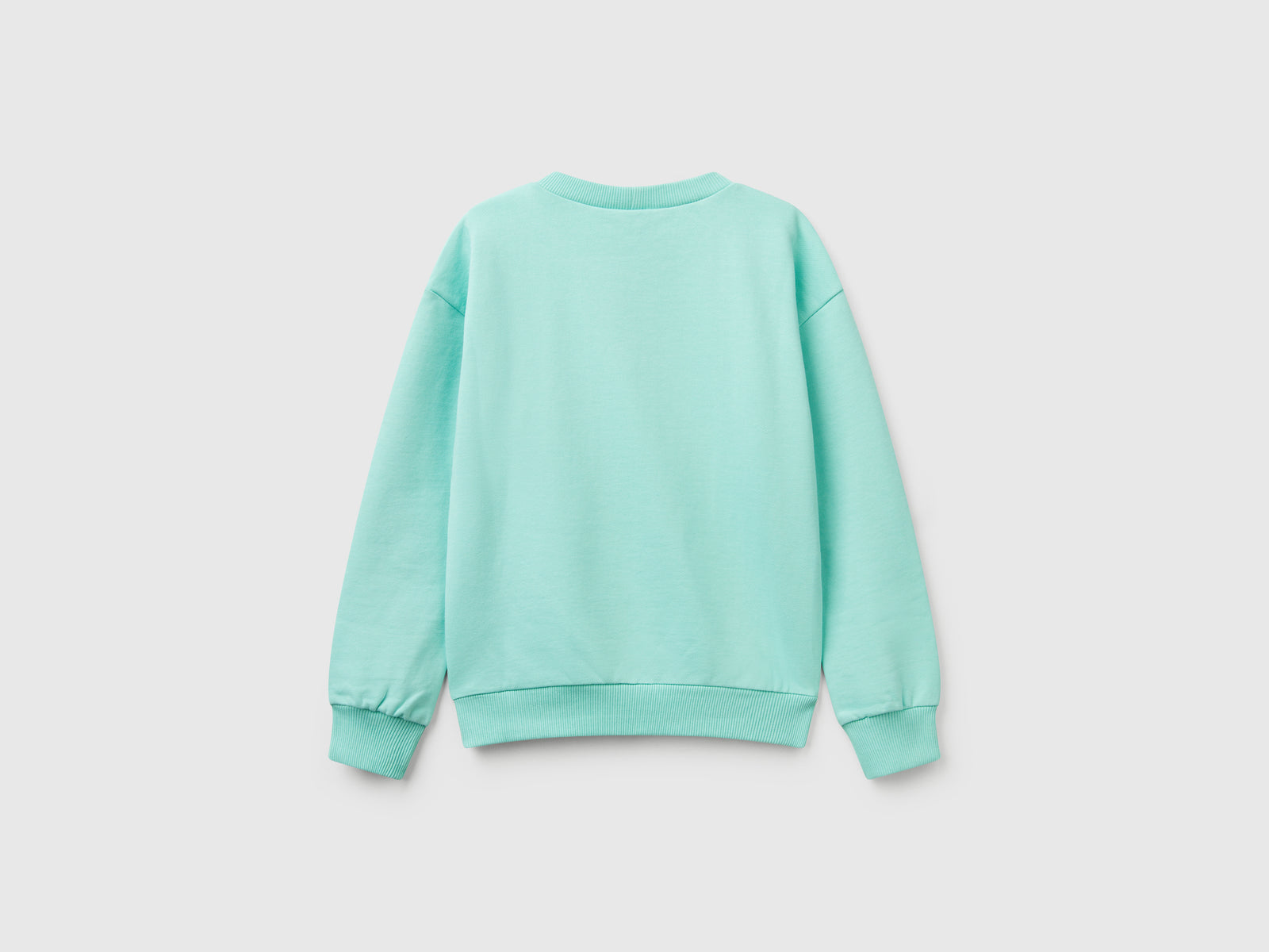 Felpa Snoopy ©Peanuts in cotone da bambina verde acqua 2 | Benetton Outlet