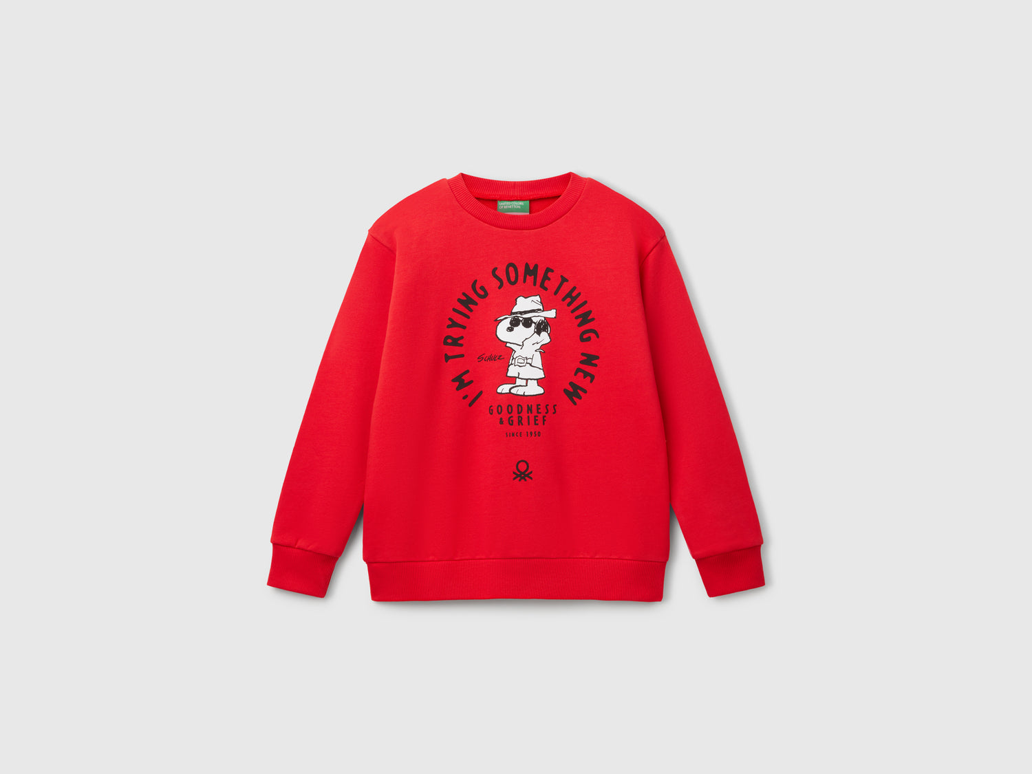 Felpa Snoopy ©Peanuts in cotone da bambino rosso | Benetton Outlet