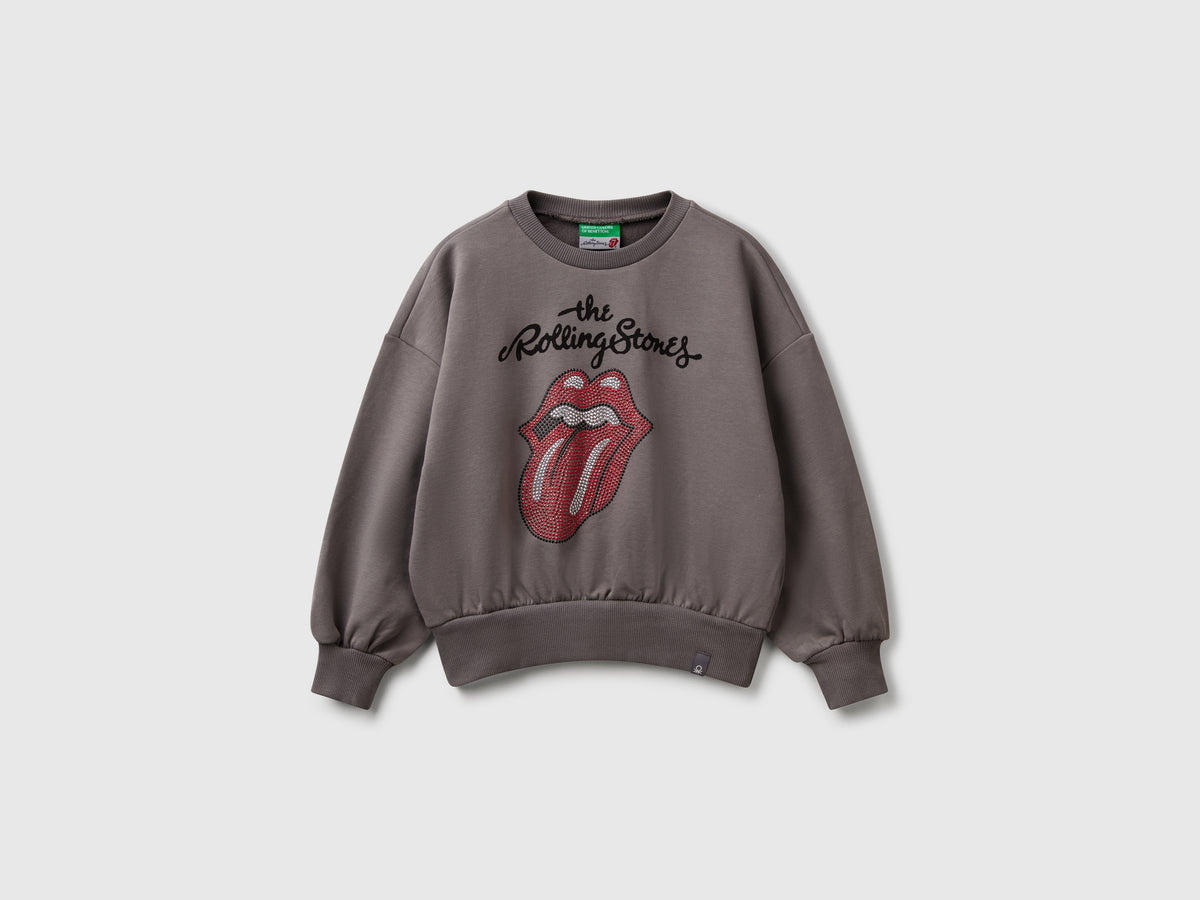 Felpa oversize "The Rolling Stones" con strass
