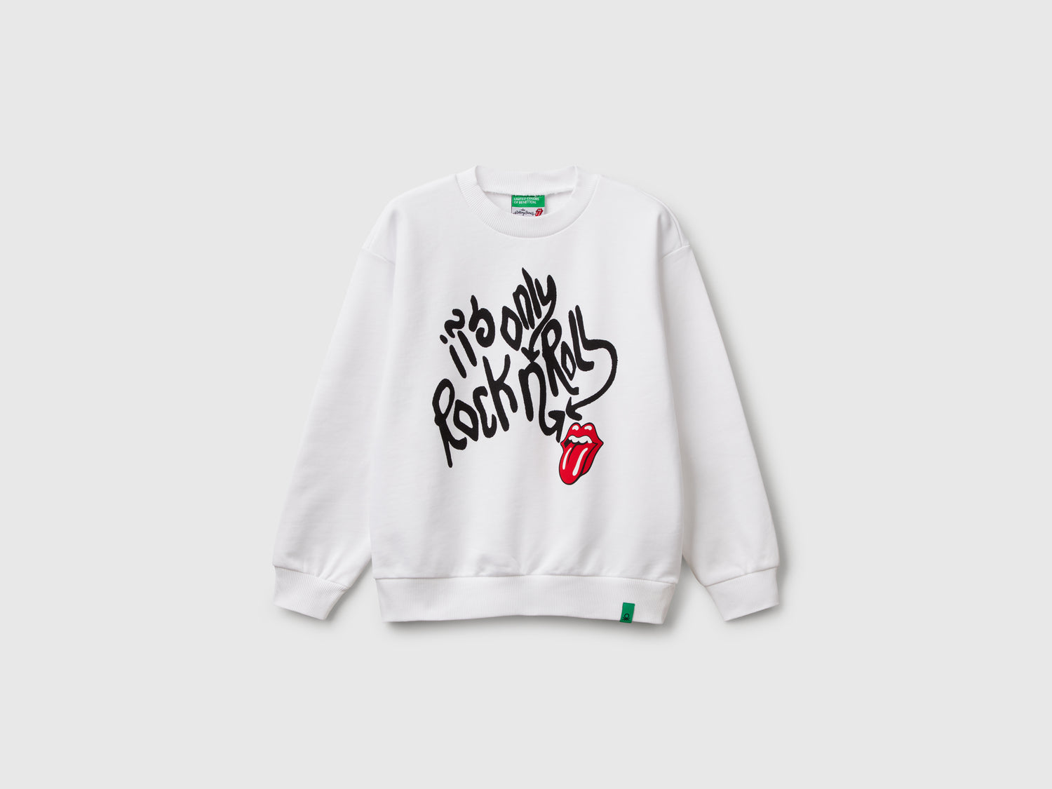 Felpa ampia "The Rolling Stones" da bambino bianco | Benetton Outlet