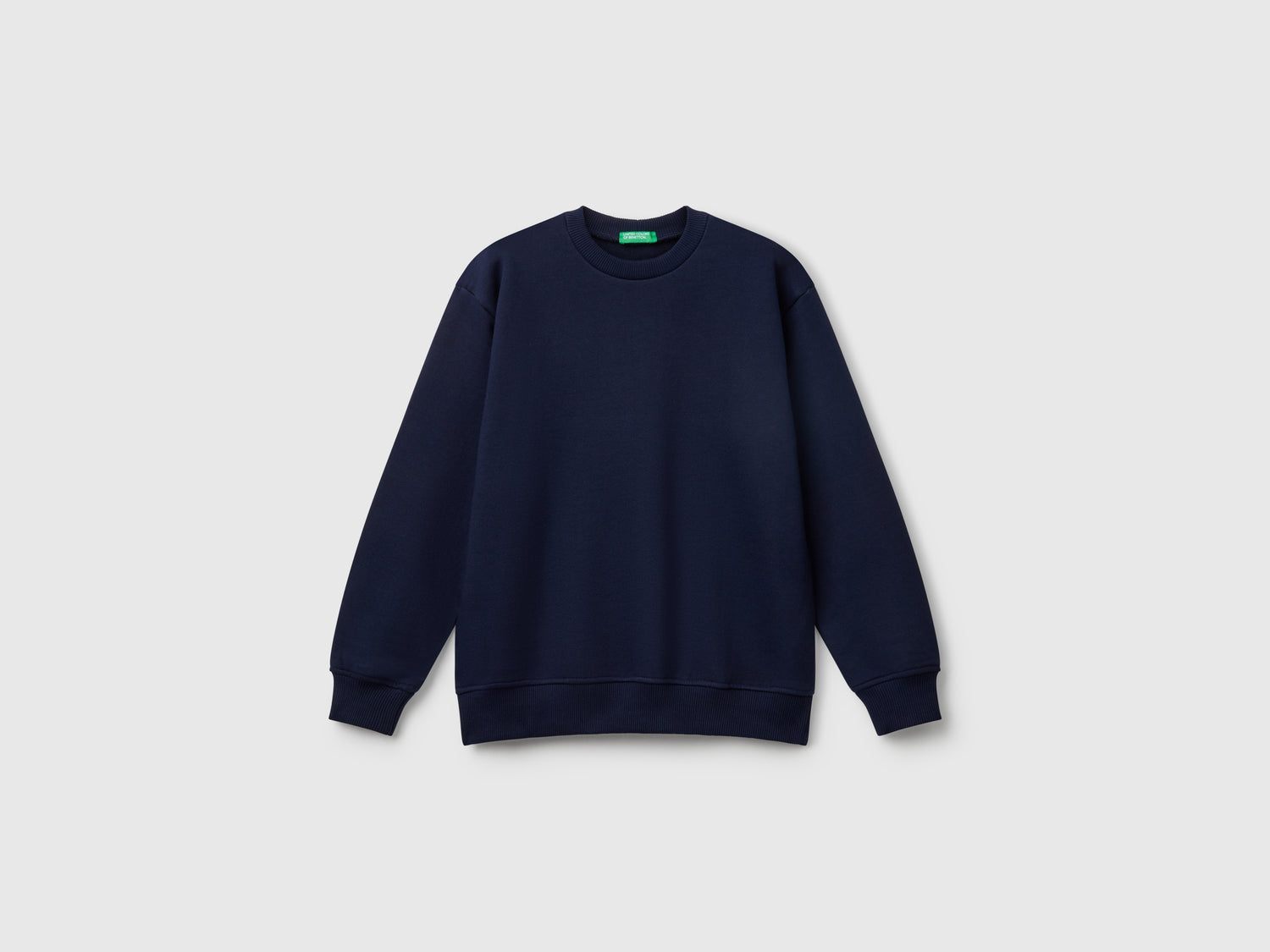 Felpa 100% cotone con stampa da bambino blu scuro | Benetton Outlet