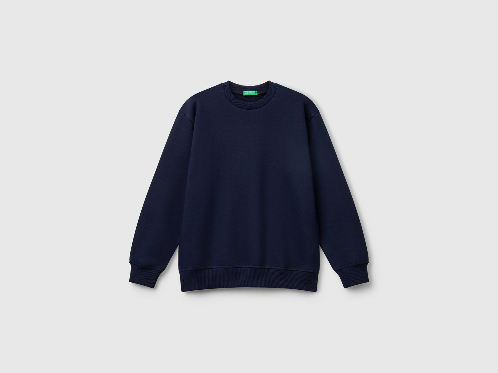 Felpa 100% cotone con stampa da bambino blu scuro | Benetton Outlet