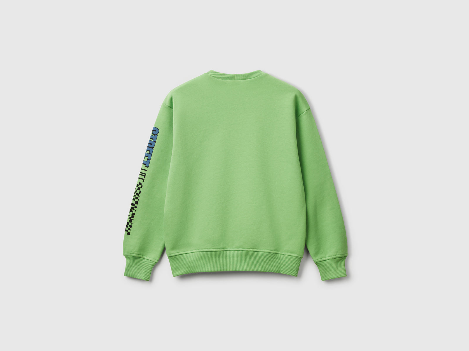 Felpa 100% cotone con stampa da bambino verde 2 | Benetton Outlet