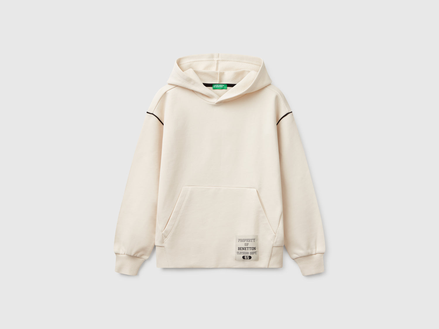 Felpa con tasca a marsupio da bambino beige | Benetton Outlet