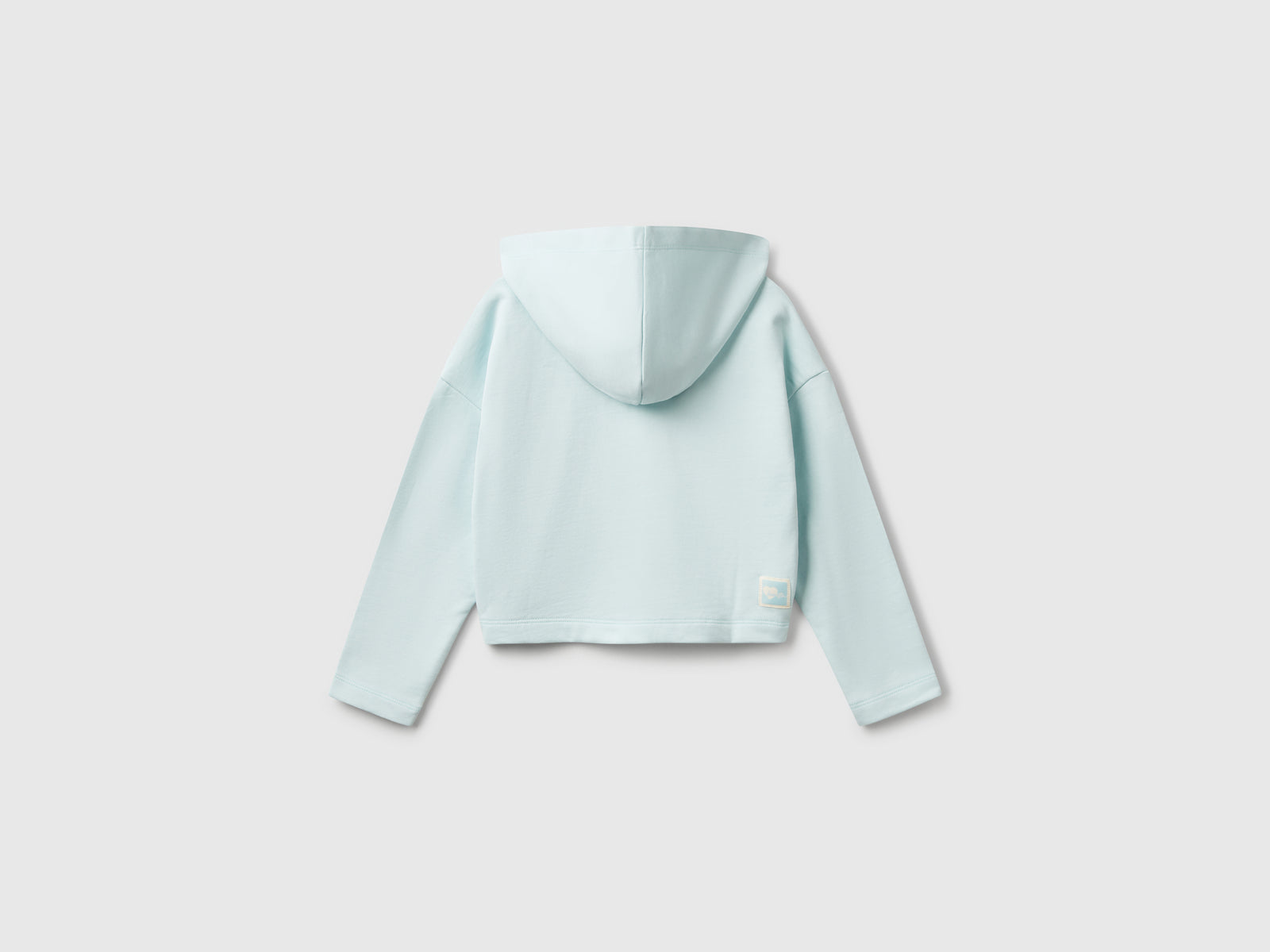Felpa con fondo stondato da bambina verde acqua 2 | Benetton Outlet